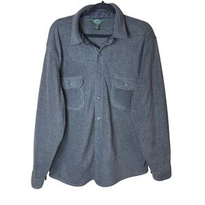 Woolrich Grey Long Sleeve Snap‎ Button Fleece Mens Size Large